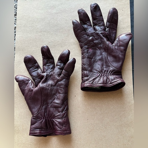 JoD Trench Coat Womens 22W Burgundy 100% Wool Velvet Collar 100% Leather Gloves - Picture 14 of 15